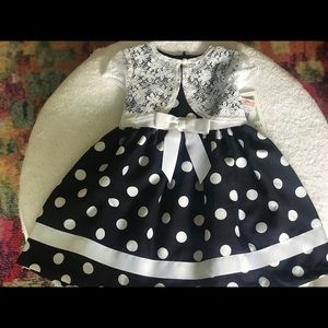 Bonnie Jean Polka Dot Dress and Cardigan